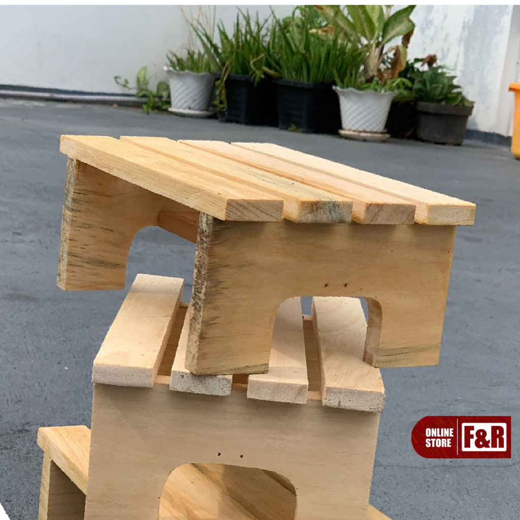 Bangku Kayu Jongkok Kursi Kayu Pinus Premium Kursi Duduk Pendek Dingklik KayuKursi Wc Jongkok