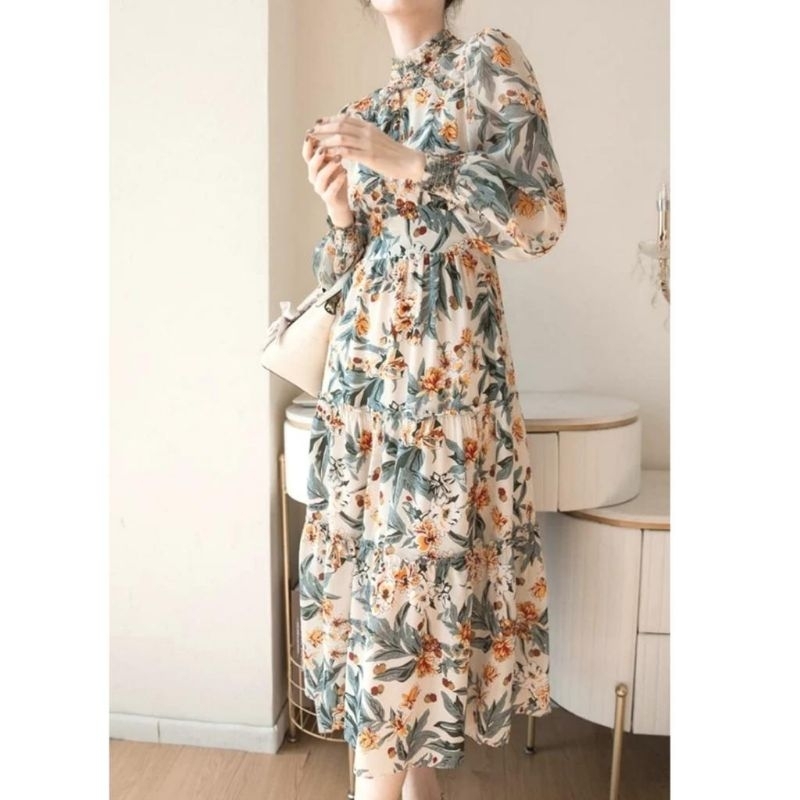 MDLV ~ 12350# Destina Floral Dress Maxi Premium