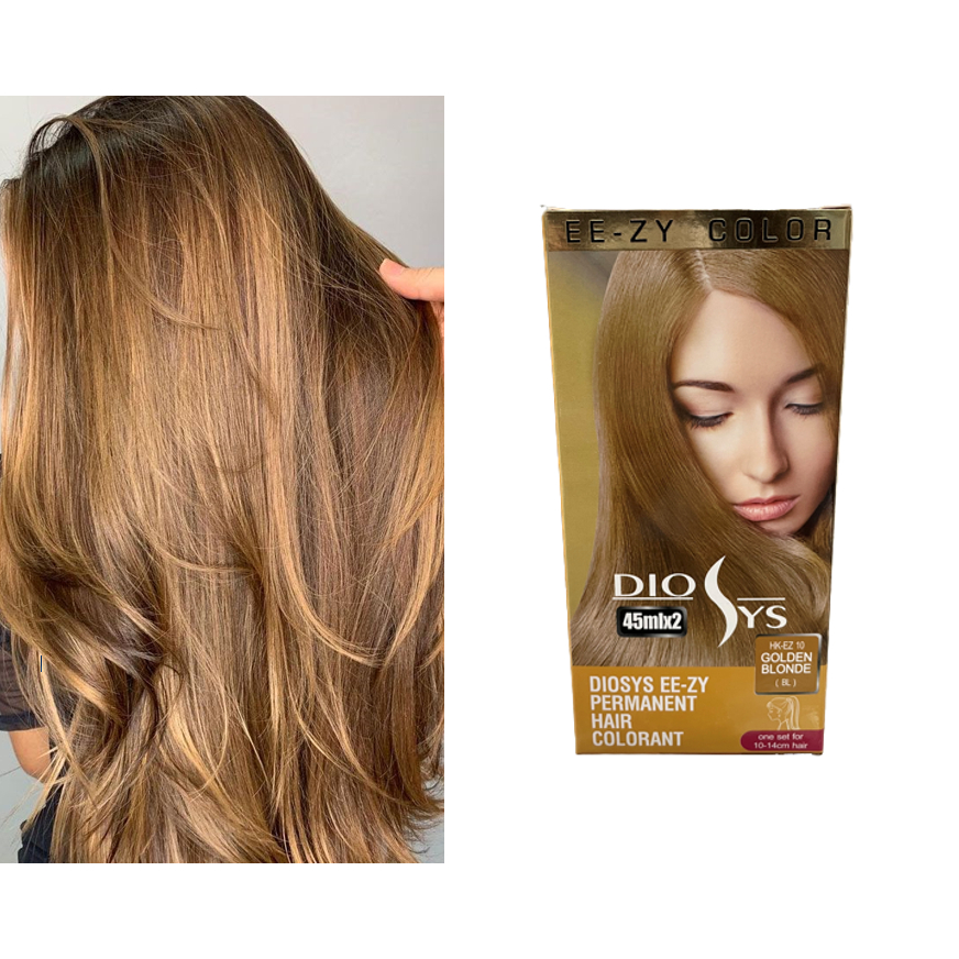 Diosys Eezy Permanent Hair Colorant 45ml x 2 Golden Blonde 10