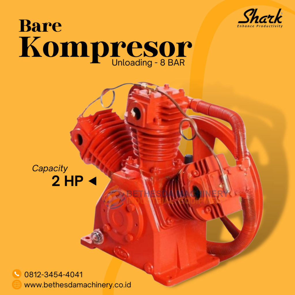 Bare Kompresor Angin 2 HP / Kepala Compressor Unloading Shark