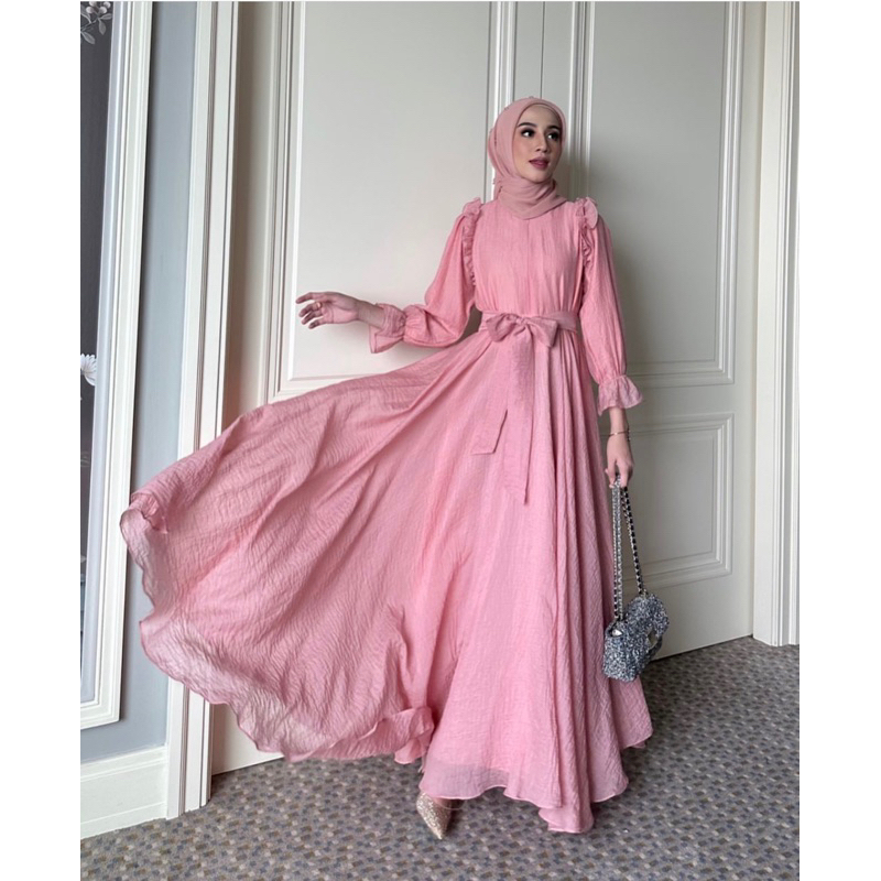 BATWING DRESS,ASMAA DRESS ROSE & MAIRA DRESS MAROON GONEGANI