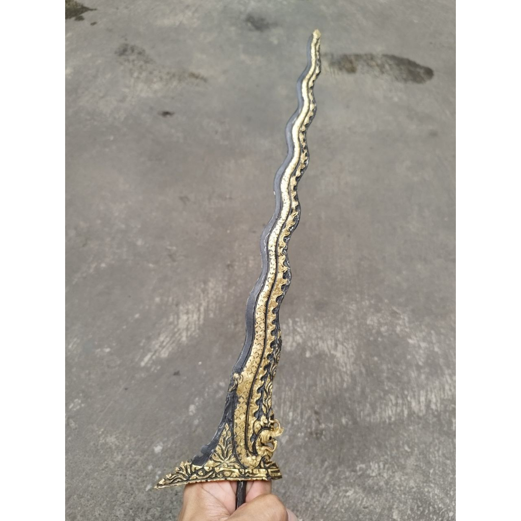 Keris Luk 13 Kinatah Naga Liong Ngulit  Semongko