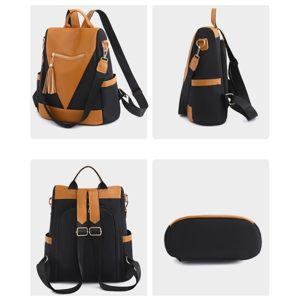 TAS RANSEL WANITA KULIT TEFANIA TA784B7 KOREA IMPORT BACKPACK COKLAT CEWEK REMAJA KEKINIAN PUNGGUNG GENDONG SEKOLAH KULIAH KERJA BESAR FASHION PREMIUM MURAH BATAM SIMPLE