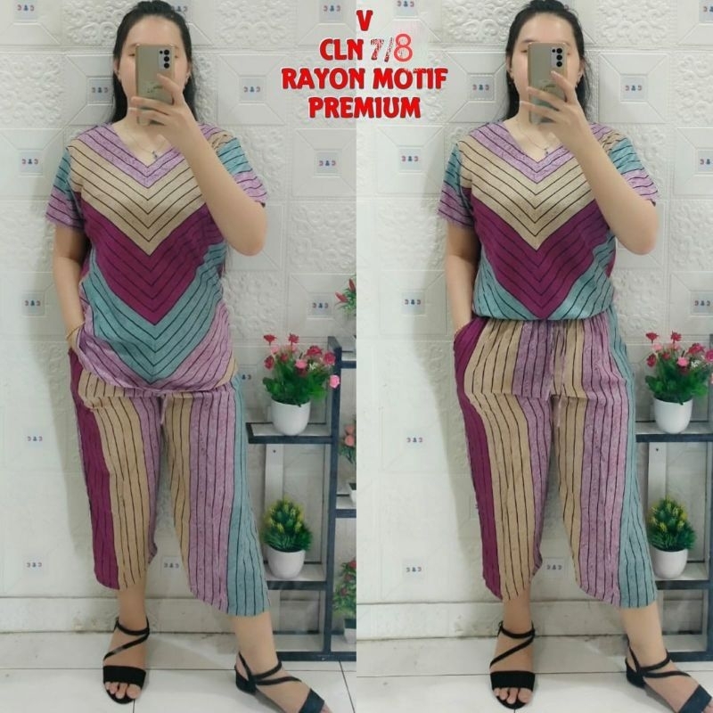 CNC - Stelan Baju Wanita Terbaru/Stelan Celana 7/8 Rayon V Ultra Standar XL Dan Jumbo 3XL