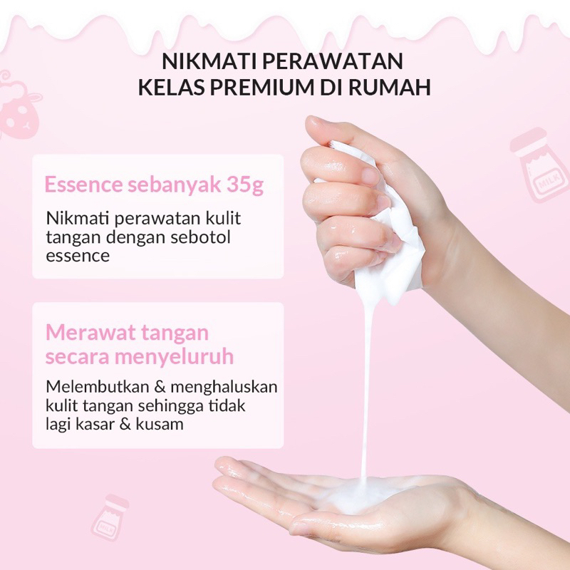 ✨ AKU MURAH ✨Bioaqua Goat Milk Niacinamide Exfoliator Hand Mask 35gr (BPOM)