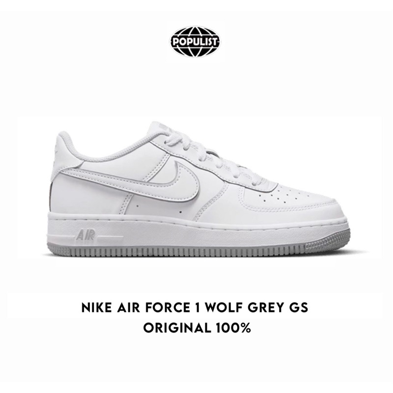 Nike Air Force 1 Wolf Grey (GS) 100% Original Resmi