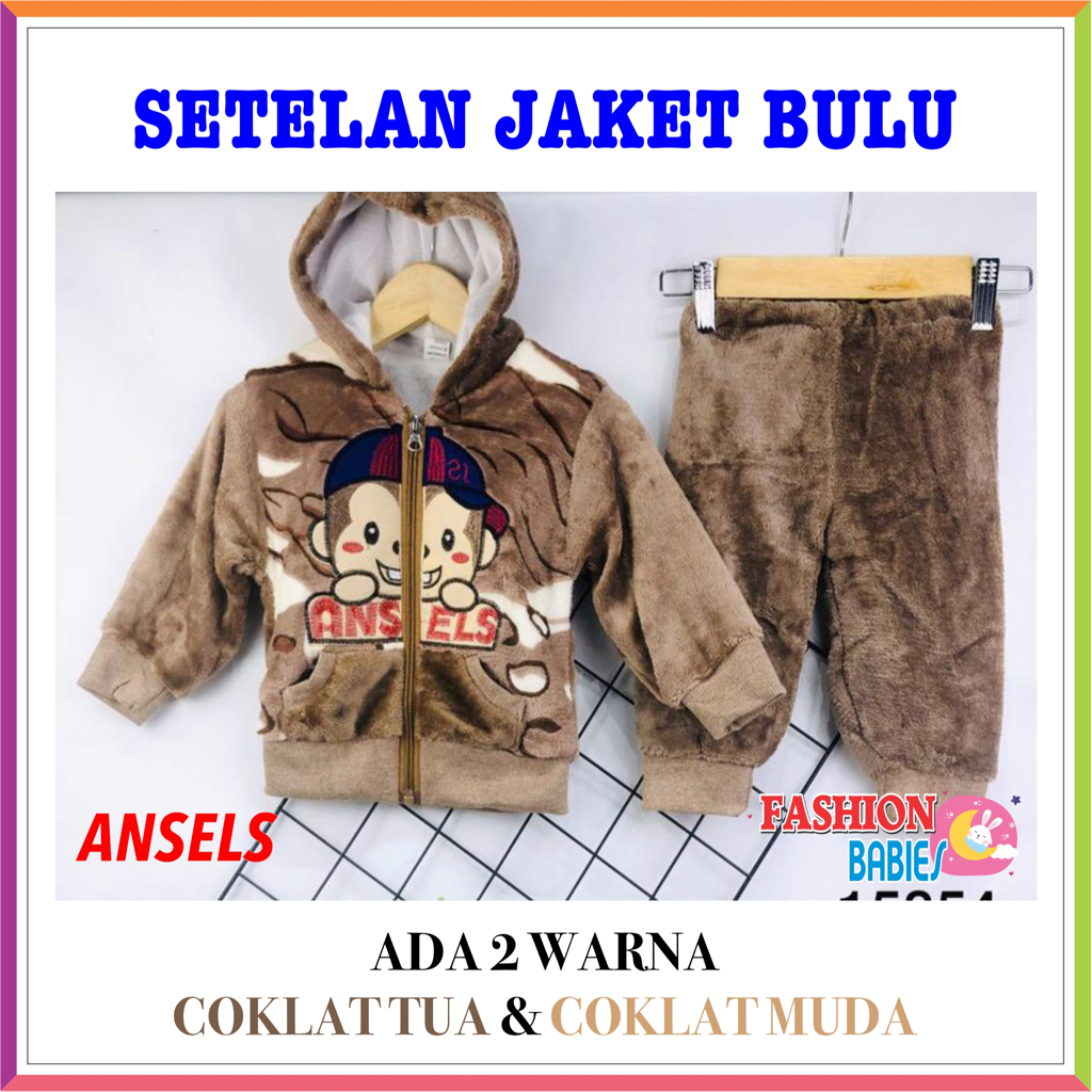 GROSIR &amp; ECER SETELAN JAKET BULU IMPORT TOPI 0-2 TH MOTIF ANIMAL ❤ Fashionbabies ❤