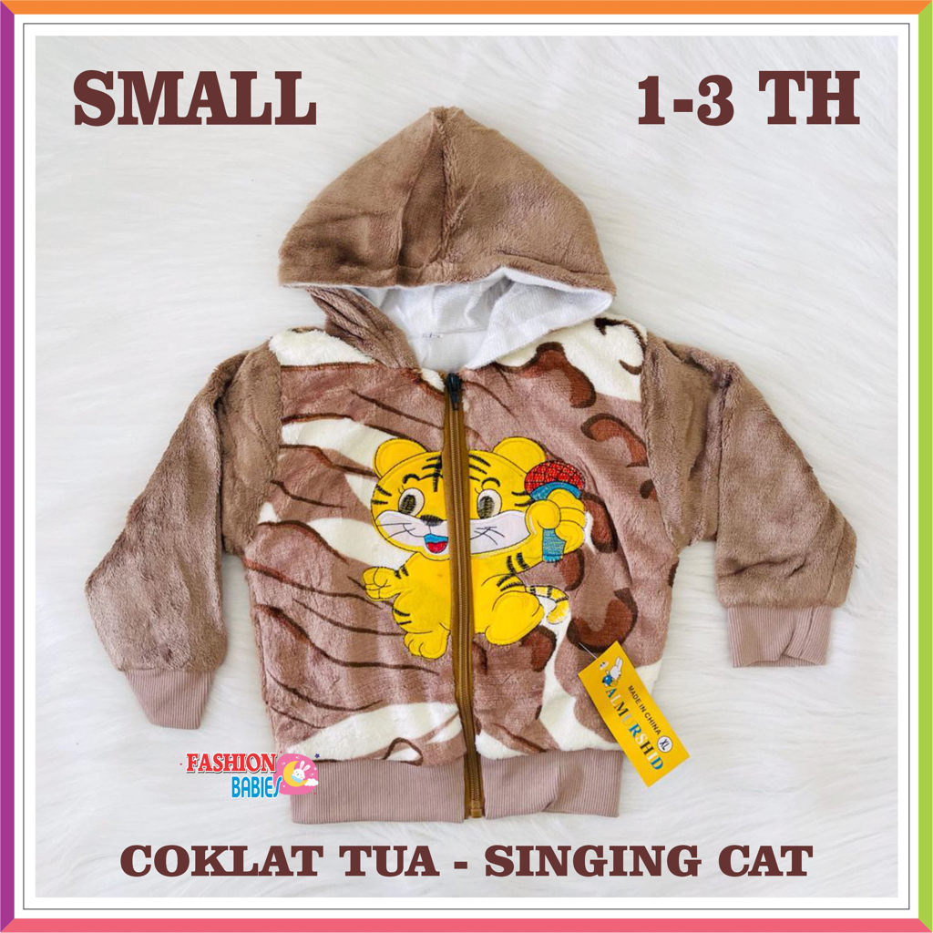 GROSIR &amp; ECER SETELAN JAKET BULU IMPORT TOPI 0-2 TH MOTIF ANIMAL ❤ Fashionbabies ❤