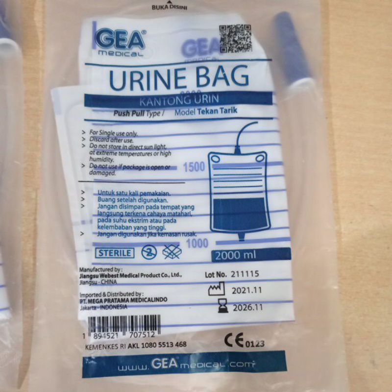 Urine Bag GEA Urin Bag Kantong Air Push Pull