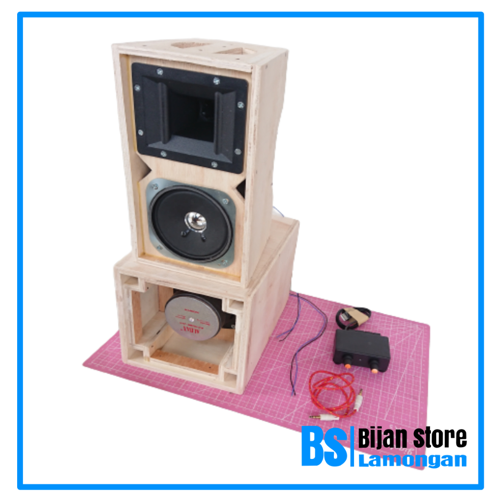 Paket Komplit  Miniatur Sound System 4inch Siap Bunyi lengkap Power Amplifier Mini v1.10 Speaker Audax dan Acr