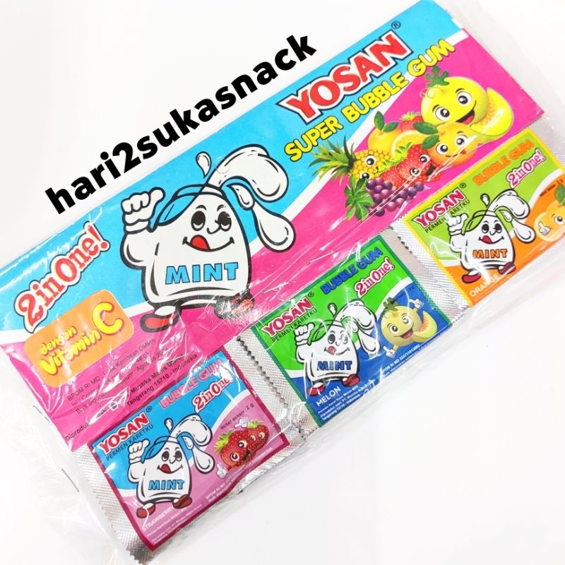 

Permen Karet Jadul YOSAN 2in1 Renceng Bubble Gum YOSAN 2inOne