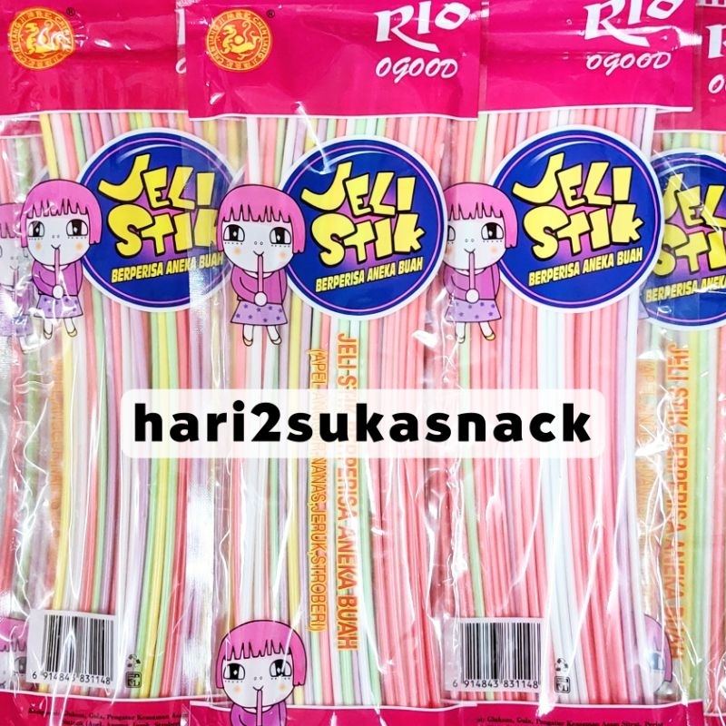 

Jeli Stik Panjang 200 gram / Permen Jeli Stik Long Rasa Aneka Buah / Permen Jeli Sedotan Straw Jadul