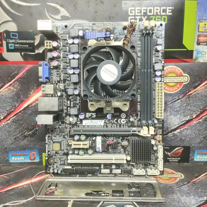 Motherboard AMD ECS FM1 Processor AMd APU A6-3500 With Radeon HD Grafik DDr3