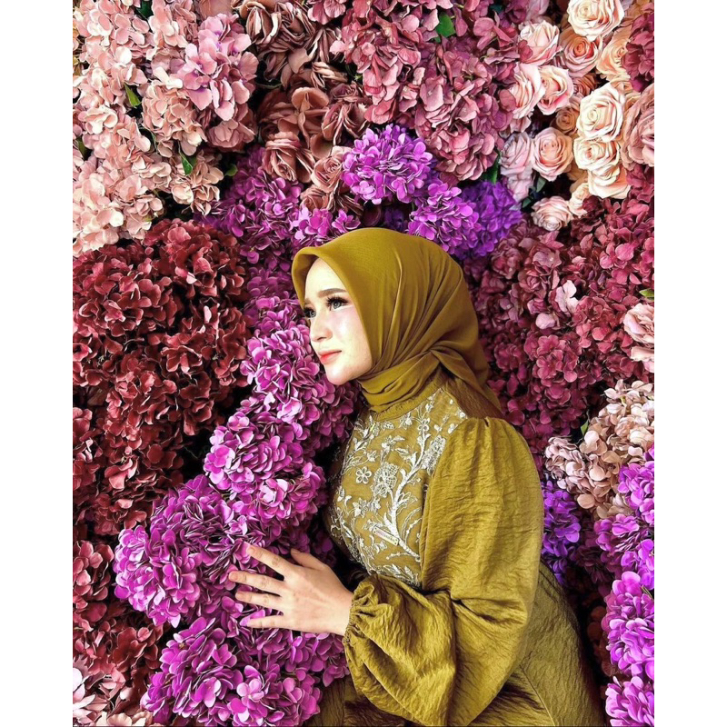 Dress brokat dada serut