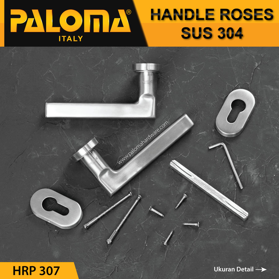 Handle Pintu Roses PALOMA HRP 307 LHT RUBEN OV SS STAINLESS STEEL