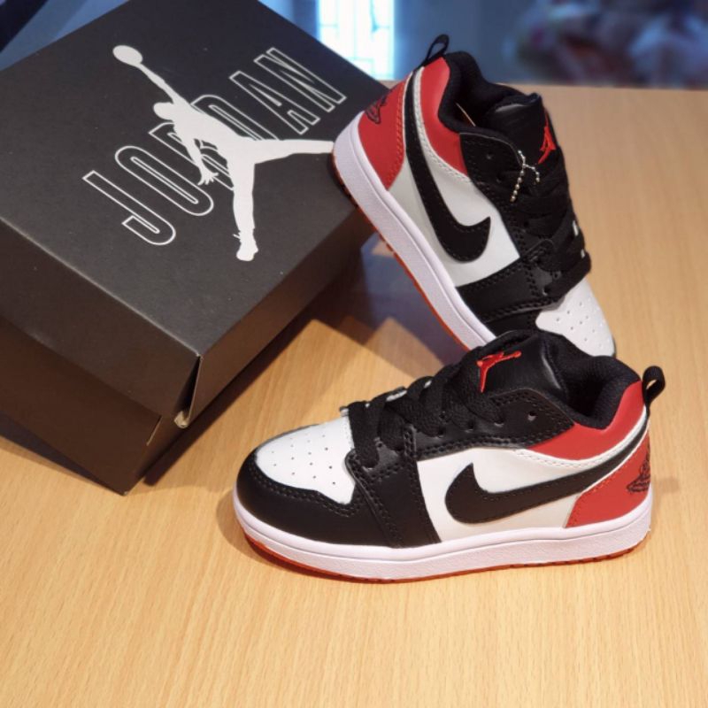 SEPATU ANAK JORDAN LOW PREMIUM QUALITY SEPATU JORDAN ANAK BLACK TOE