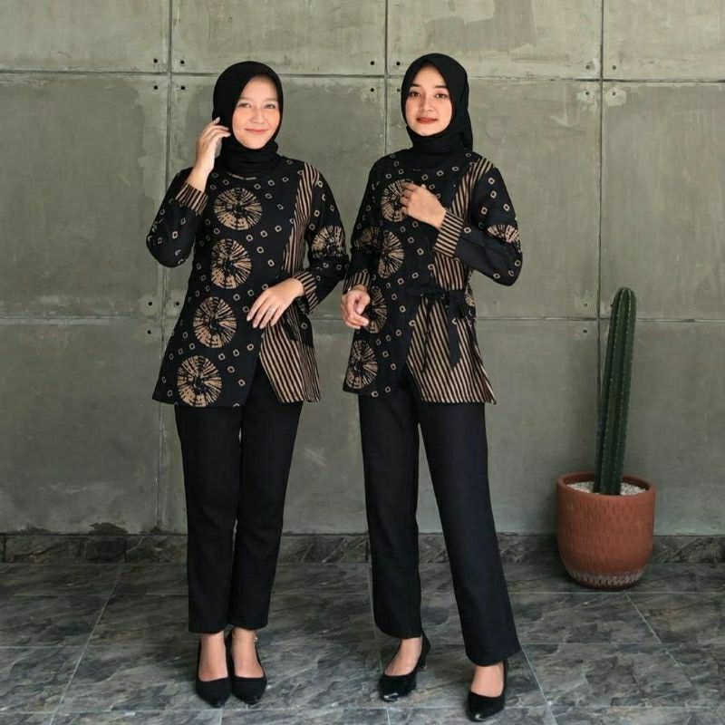 BAJU BATIK WANITA MODERN MONALISA GENES M,L,XL asli PEKALONGAN