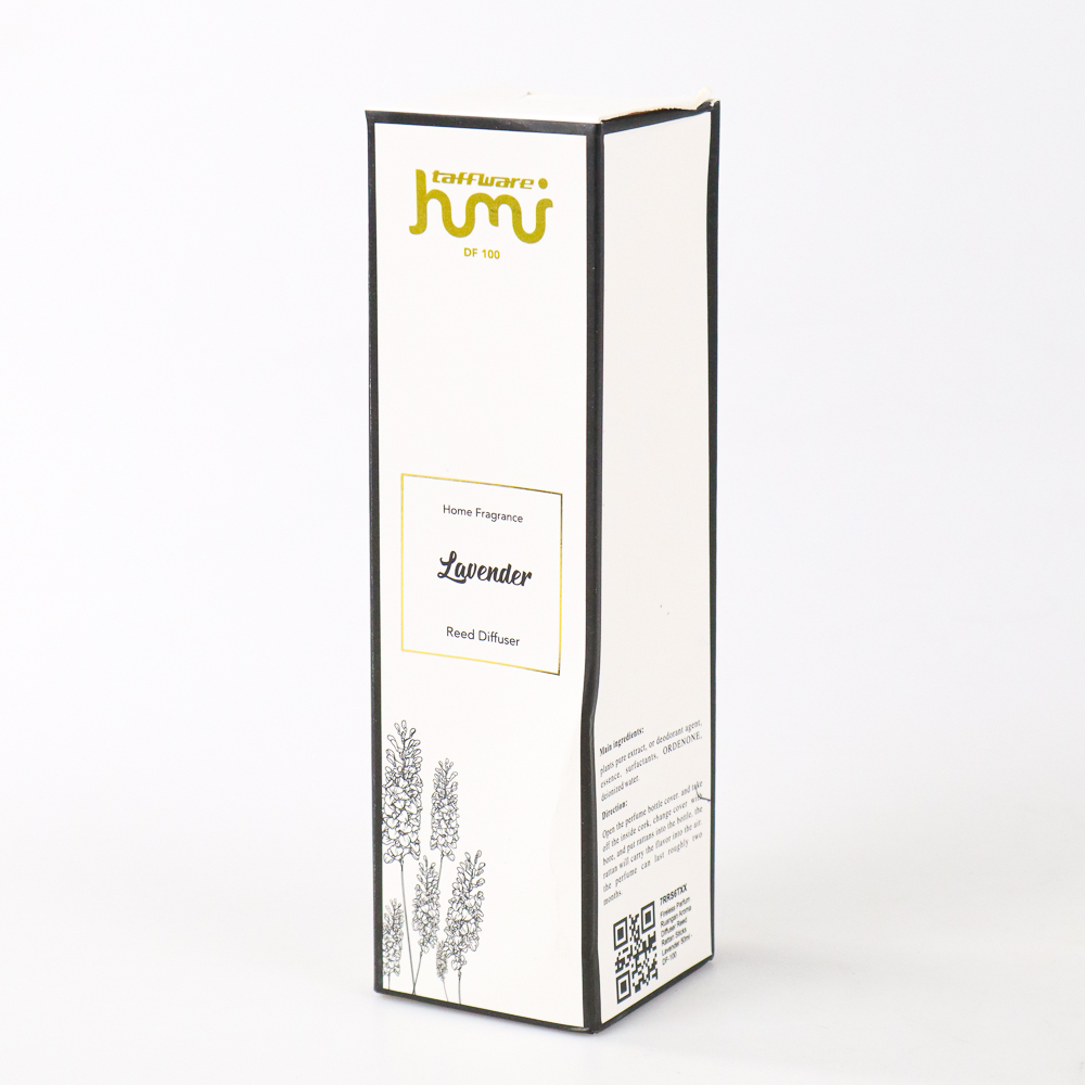 Taffware HUMI Pengharum Ruangan Reed Diffuser with Rattan Sticks 50ml Lavender - DF-100 - No Color