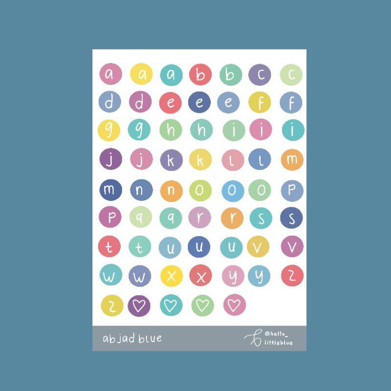 

sticker blue abjad/sticker kiss cut/sticker jurnal