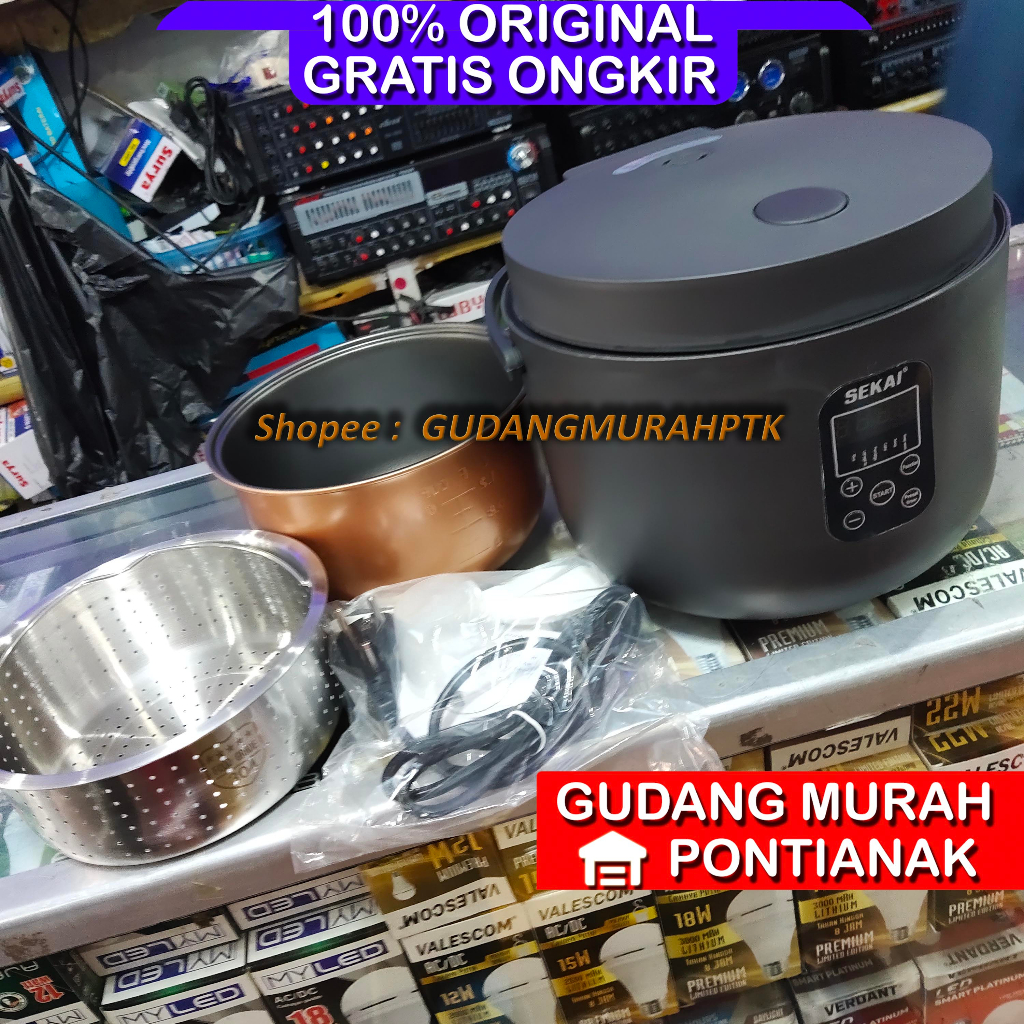 SEKAI Rice Cooker Low Carbo Low Sugar / Rice Cooker Digital  WARNA HITAM Penanak Nasi Magic Com Anti Gemuk 1.2 L CMW720