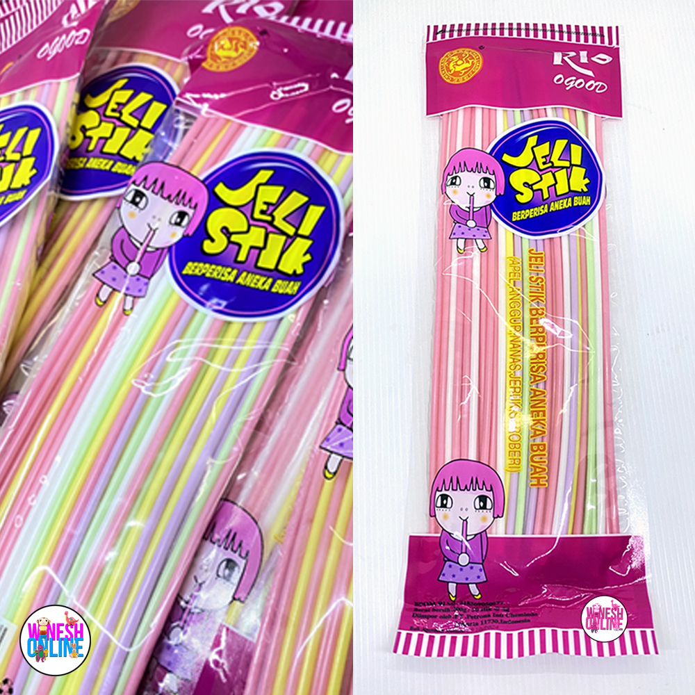 Permen Jelly Stick Panjang / Permen Jeli Stik Panjang / Permen Sedotan Jadul Rasa Buah