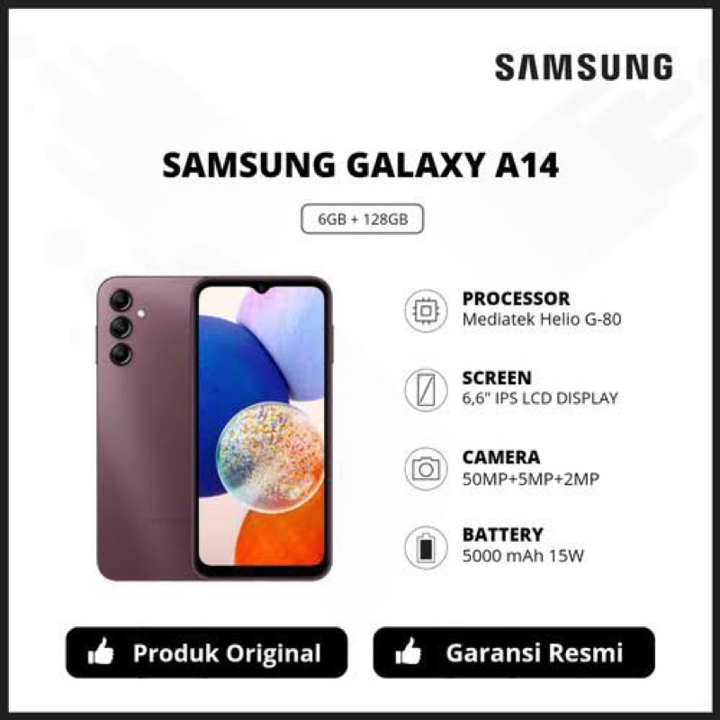 Samsung Galaxy A14 4G 6/128 Garansi Resmi