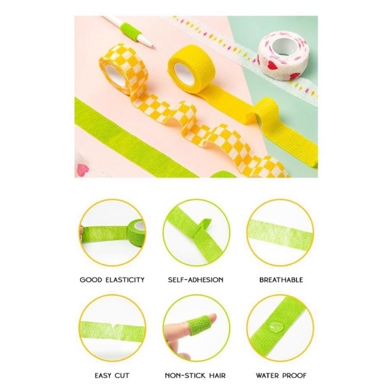 Finger Tape Wrist Tape Protective Tape Pelindung Jari Perban Jari Sport Tape Warna Warni 2.5cm x 2meter