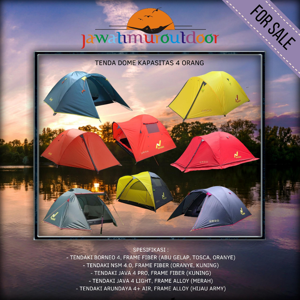 Tenda Camping Tendaki Borneo 4 Nsm 4 Java 4 Light Arundaya 4+ Air Java 4 Pro Kapasitas 4 5 Orang Dou