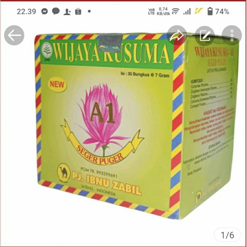 

Jamu Wijaya Kusuma ORIGINAL isi 30 Sachet