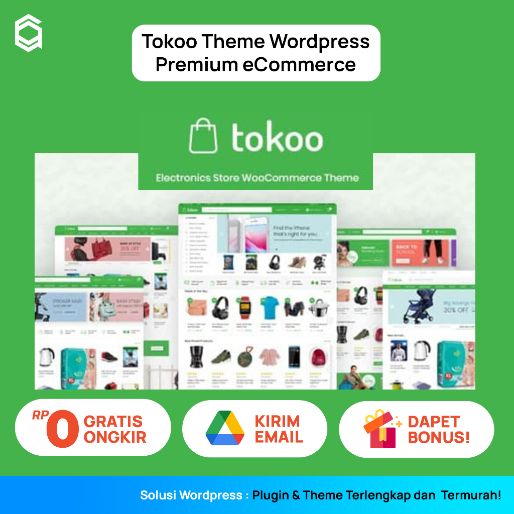 TOKOO Tema Wordpress Premium eCommerce - Responsif & Mobile Friedly - Theme WordPress Toko Online + 