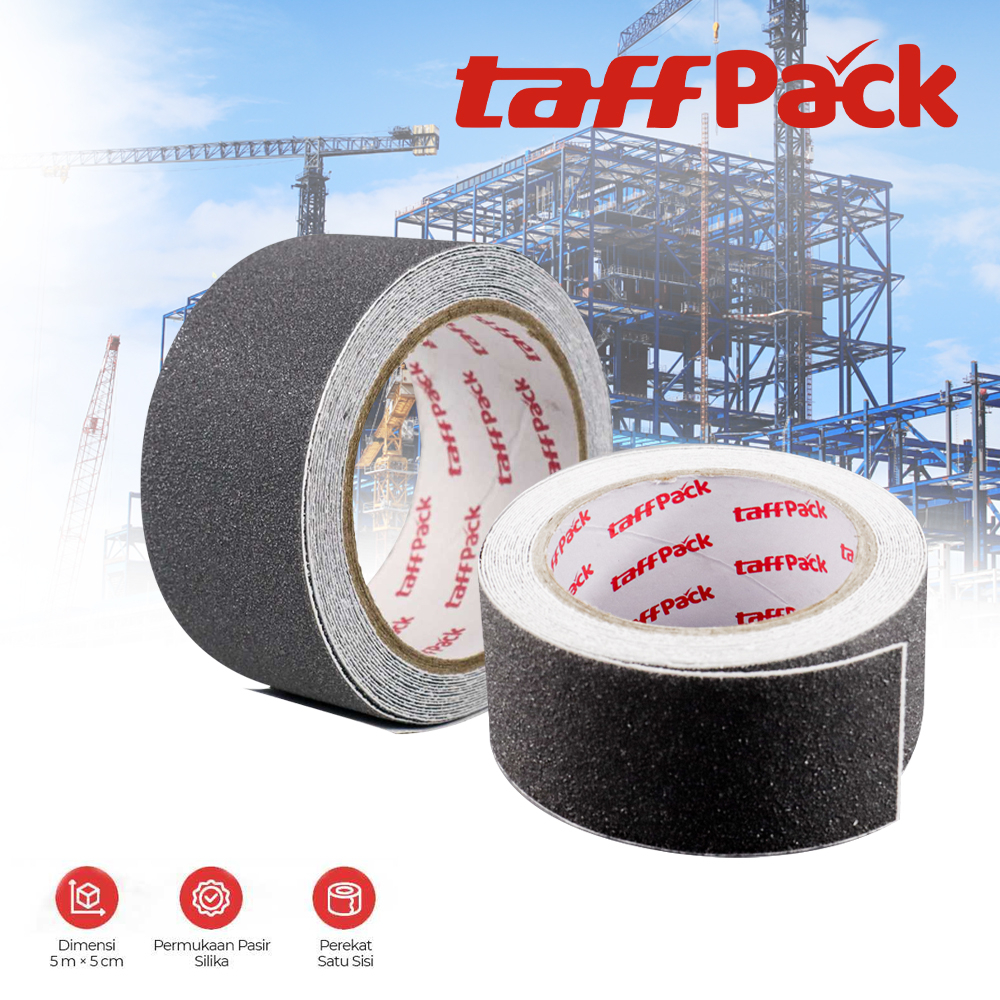 TaffPACK Lakban Tape Safety Grip Anti Slip Strong Traction 5 m x 5 cm - Gray