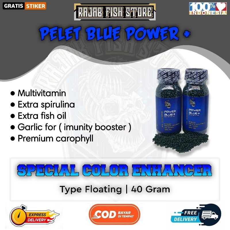 Pelet blue power/premium blue /pakan channa andrao /blue pulchra/pelet blue/by rajabfishstore