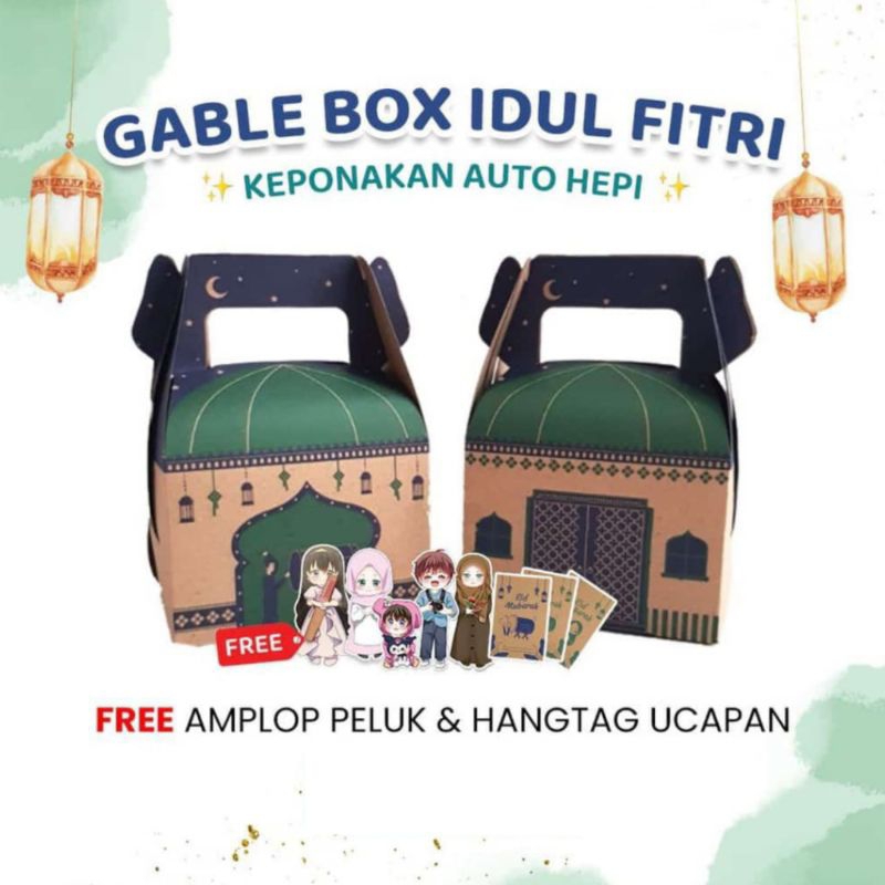 GABLE BOX LEBARAN HAMPERS MINI | BOX LEBARAN HAMPERS IDUL FITRI | SNACK BOX ANAK