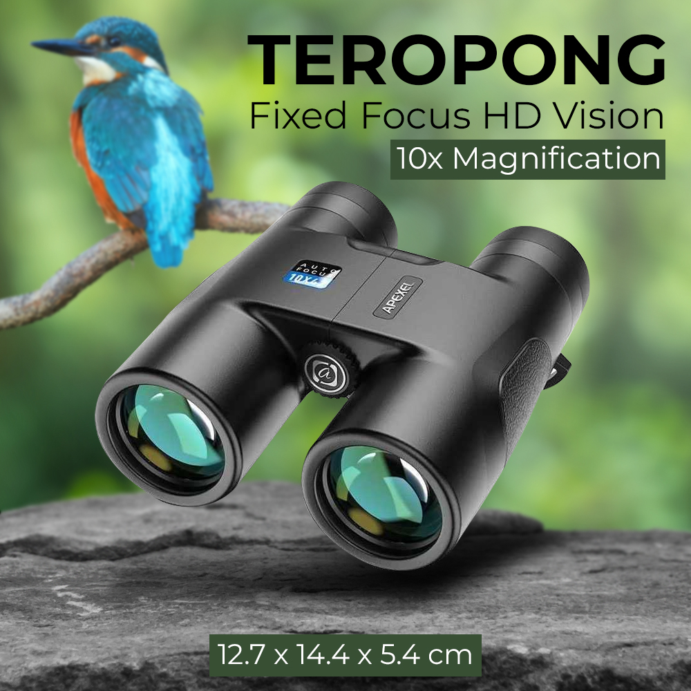 APEXEL Teropong Binoculars Fixed Focus HD Vision 10x42 - APL-RB10X42A - Black