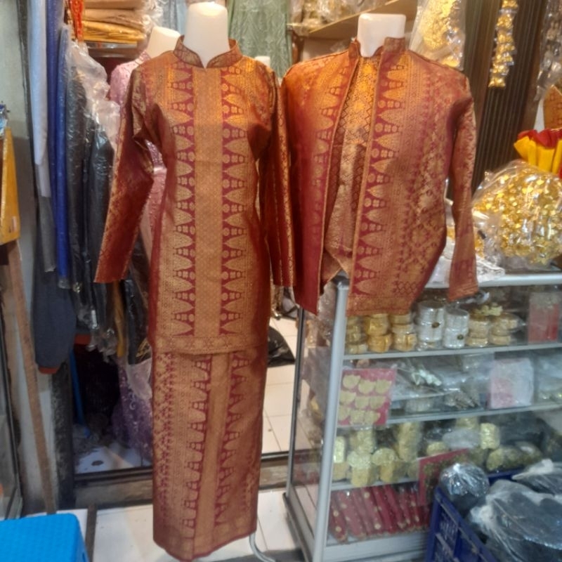 Baju pengantin Palembang songket mesin