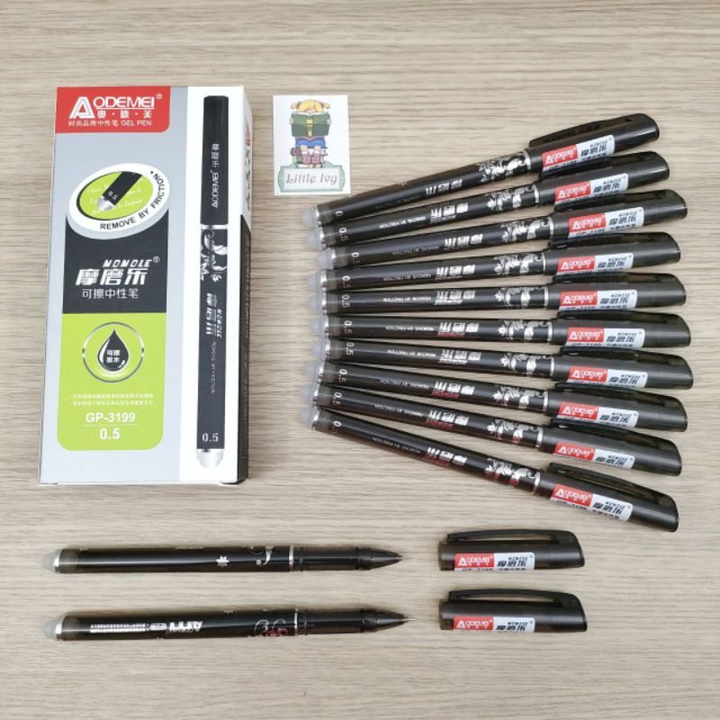 

1 pack=12 pcs Pulpen Bisa Dihapus / Erasable Pen Gel Aodemei GP - 3199 Hitam