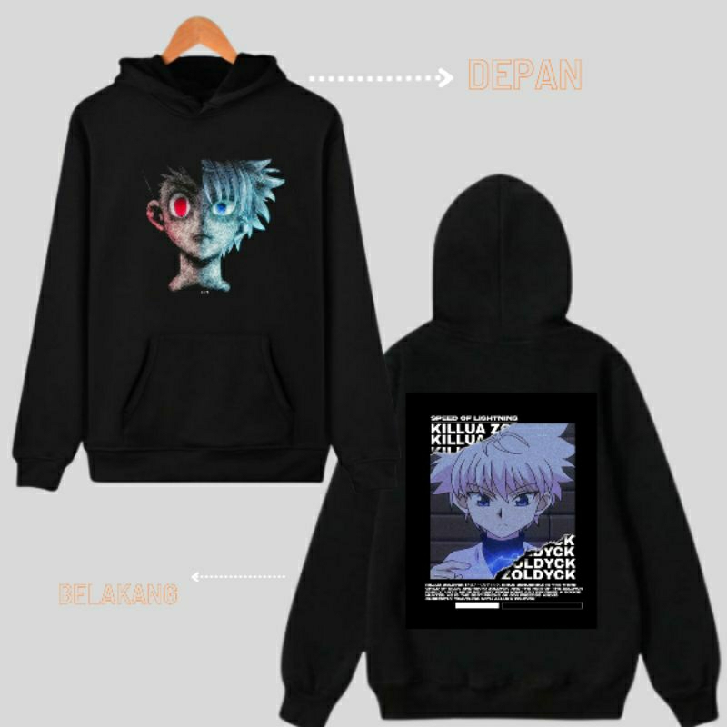 Jaket Hoodie Sweater Anak Laki Laki Perempuan Anime Hunter X Hunter Killua Umur 2-12 Tahun