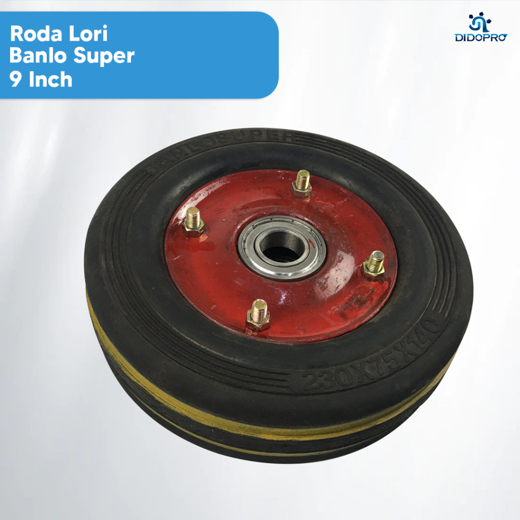 Roda troli 9 inchi 2 bearing / roda lori 9 inchi