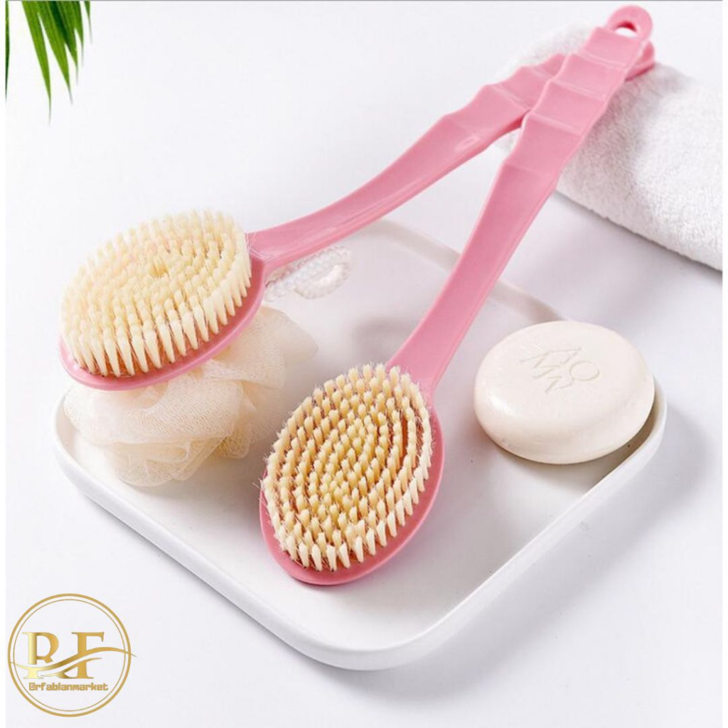 Sikat Punggung / Sikat Mandi / Sikat Mandi Dua Sisi Gagang Panjang Shower Puff Sikat Punggung