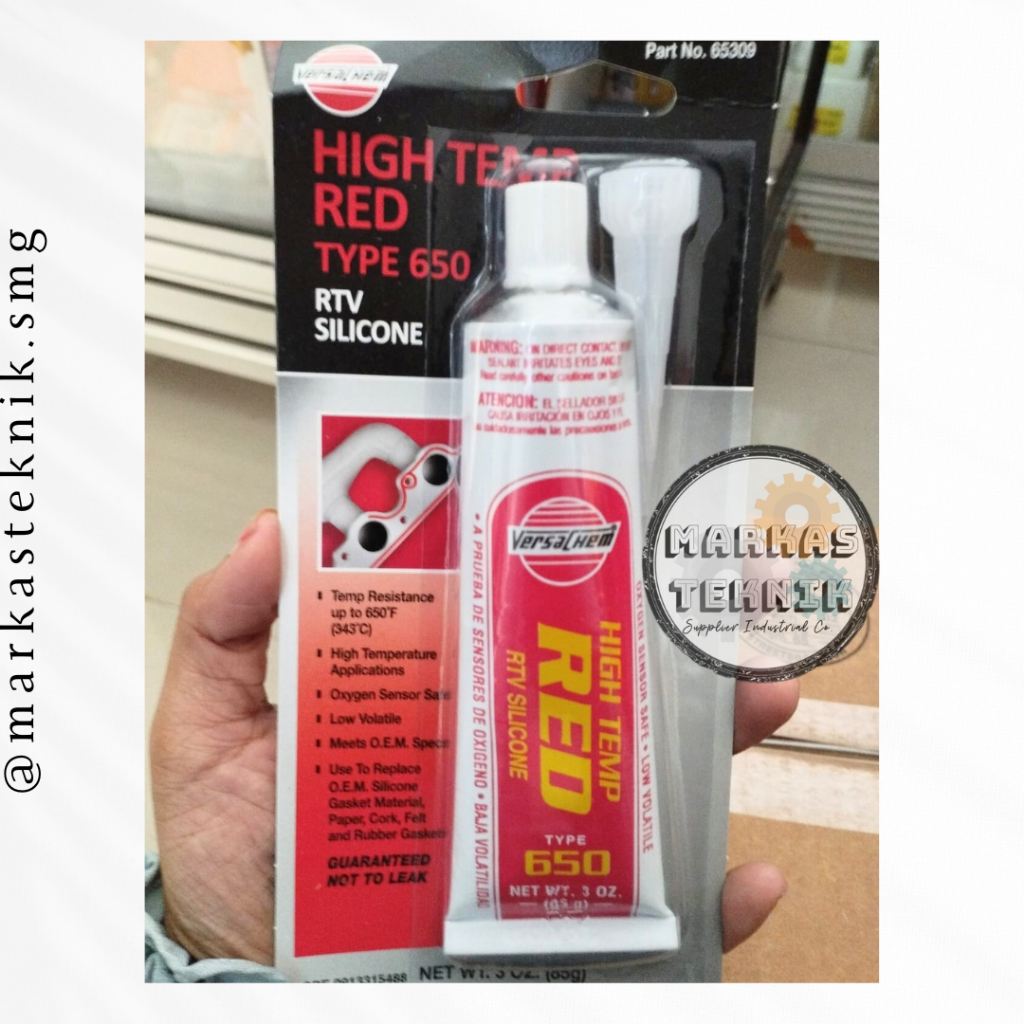 Lem Silicone RED VERSACHEM High Temp RTV TYPE 650-85 Gram
