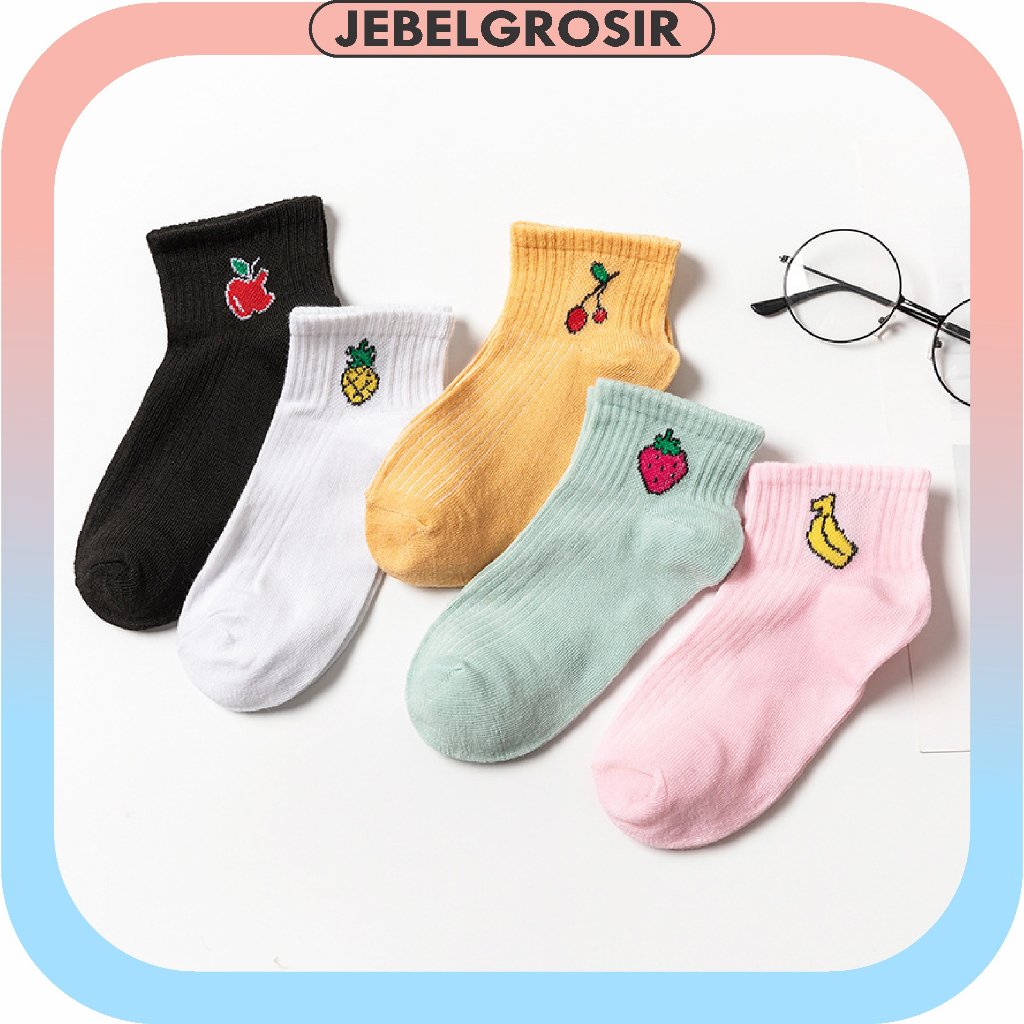 COD Kaos Kaki Motif Buah Kaoskaki Cute Socks ankle Fruit Fashion Korea Import 420