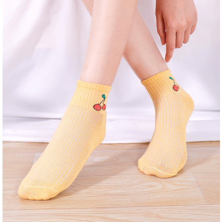 COD Kaos Kaki Motif Buah Kaoskaki Cute Socks ankle Fruit Fashion Korea Import 420