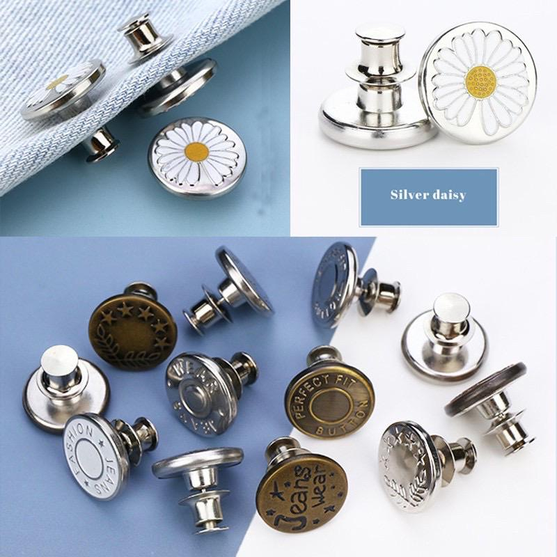 Serbagrosirmurah Kancing Celana Jeans Magic Button Adjustable Kancing Ajaib 1 pcs Model Tusuk