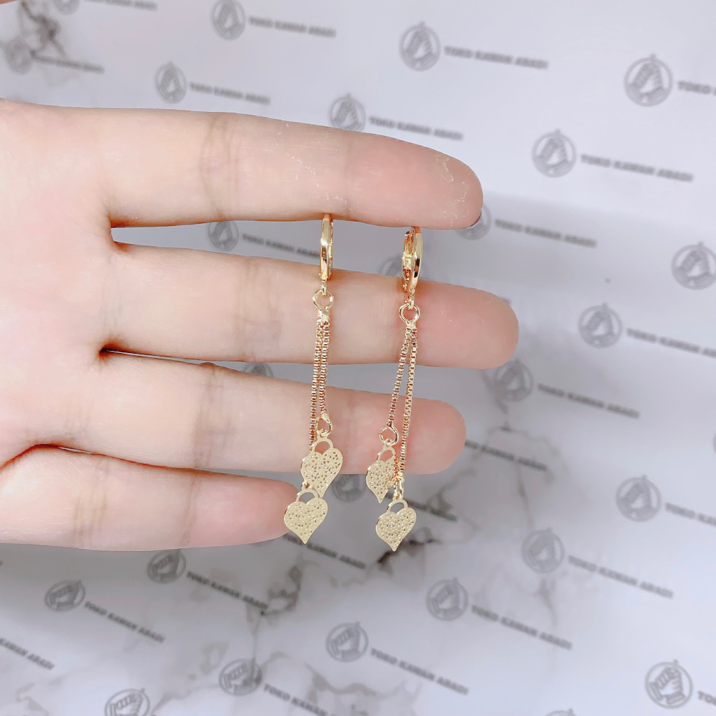 Anting Xuping Gold Perhiasan Fashion Wanita Model Permata Love Rumbei *39