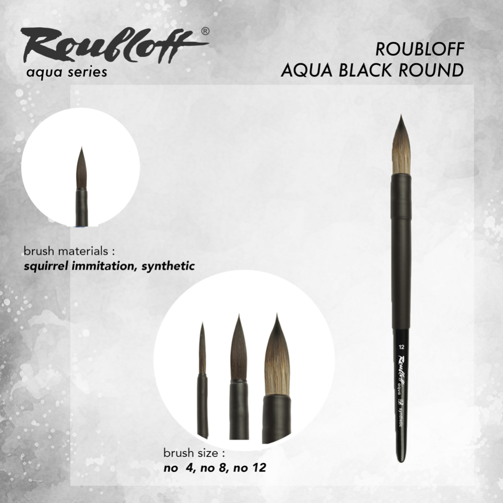 

Kuas Lukis Roubloff Brush Aqua Black Series Round Synthetic