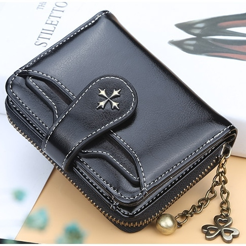 DOMPET LIPAT WANITA BRANDED KOREA KEKINIAN PREMIUM KECIL KARTU RESLETING KOIN BATAM MINI CEWEK BAELLERRY ORIGINAL IMPORT FASHION KULIT HITAM SEYMOUR SIMPLE REMAJA LUCU WA678B5 MURAH