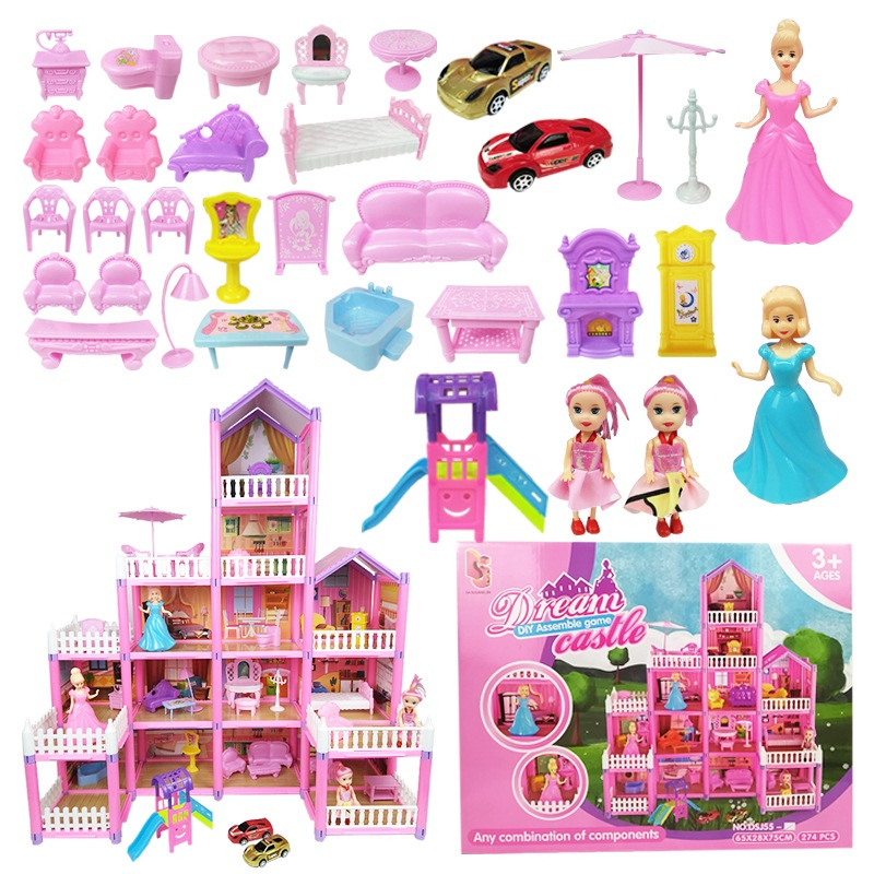 Mainan Dream Castle Rumah Boneka DIY/The Princess Villa/