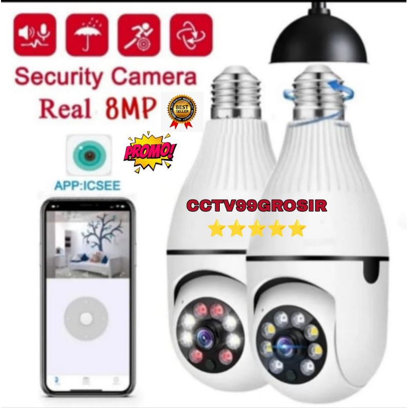 IP CAMERA CCTV ICSEE Speed Dome PTZ Lampu Mini 8MP