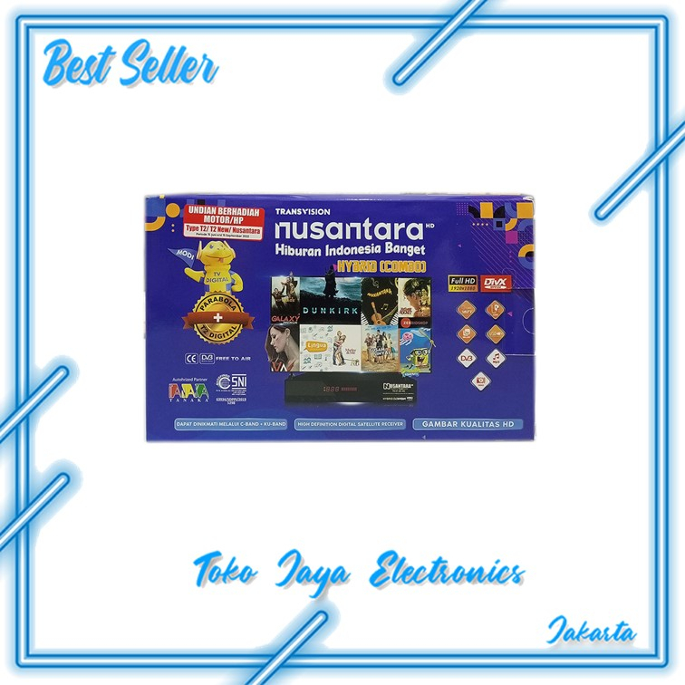 TJE Receiver Transvision Nusantara HD Combo DVB-T2 DVB-S Best Selling
