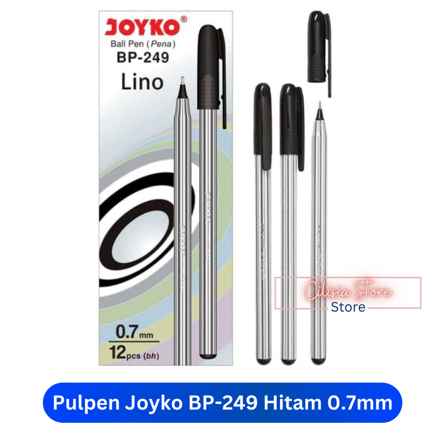 

Pulpen Joyko Hitam BP-249 Lino 0.7mm / Ballpoint Joyko / BOX ISI 12 PC